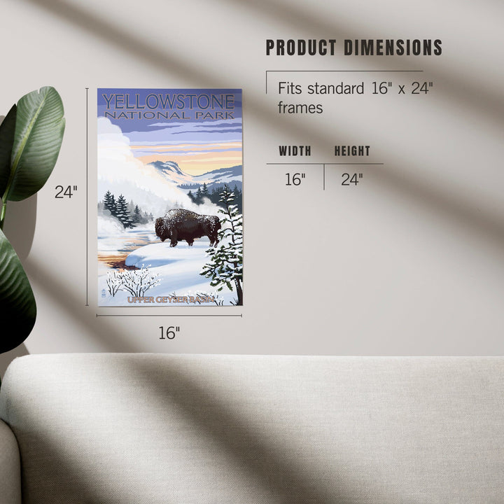 Yellowstone National Park, Wyoming, Bison Snow Scene, Art & Giclee Prints Art Lantern Press