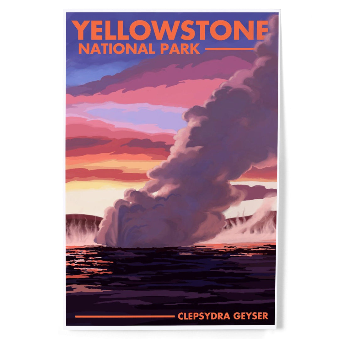 Yellowstone National Park, Wyoming, Clepsydra Geyser, Art & Giclee Prints Art Lantern Press 8 x 12 Art Print