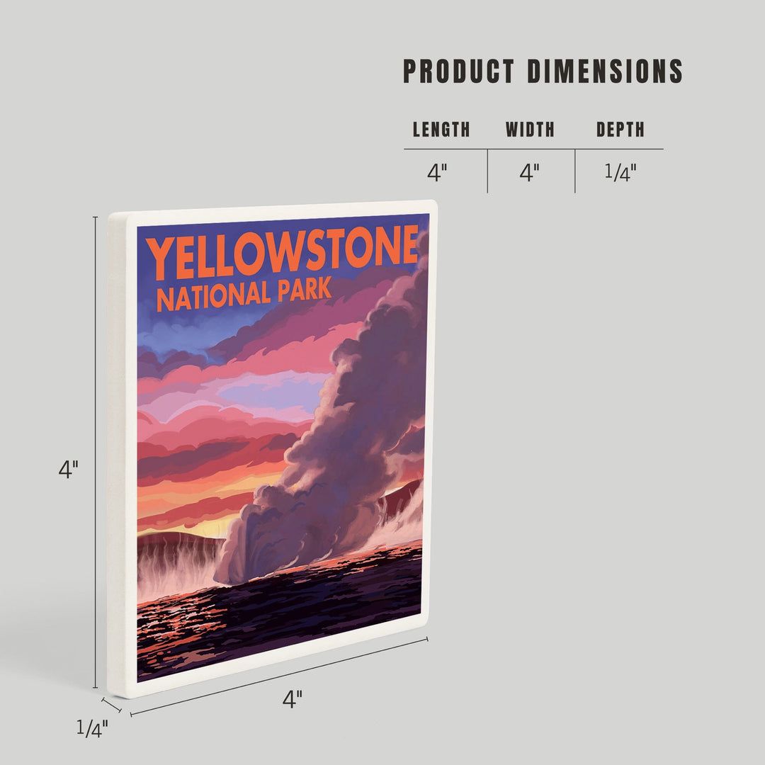 Yellowstone National Park, Wyoming, Clepsydra Geyser, Coasters Coasters Lantern Press