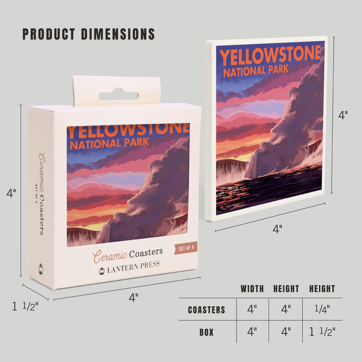 Yellowstone National Park, Wyoming, Clepsydra Geyser, Coasters Coasters Lantern Press
