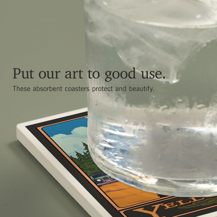 Yellowstone National Park, Wyoming, Don't Feed The Bears, Coasters Coasters Lantern Press