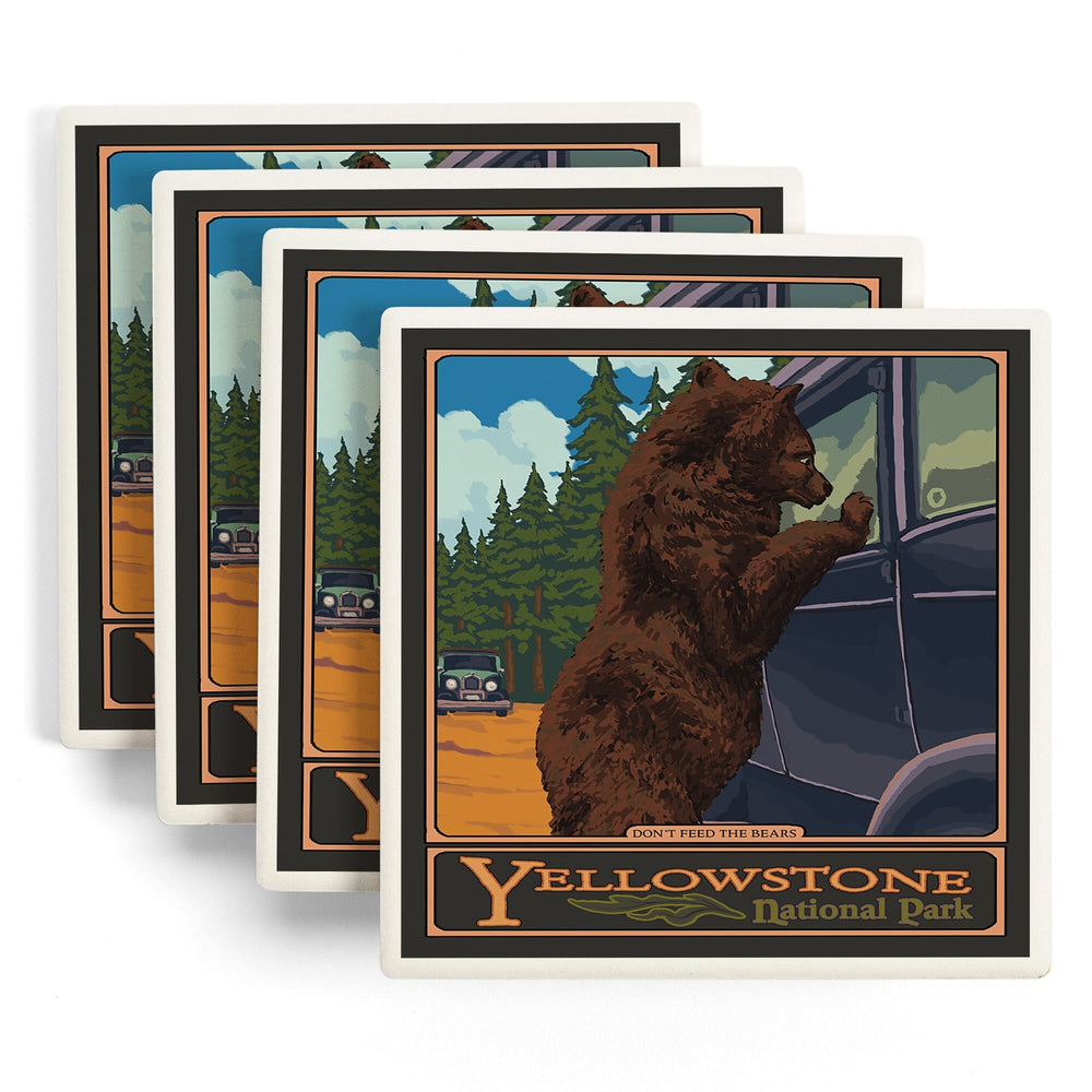 Yellowstone National Park, Wyoming, Don't Feed The Bears, Coasters Coasters Lantern Press