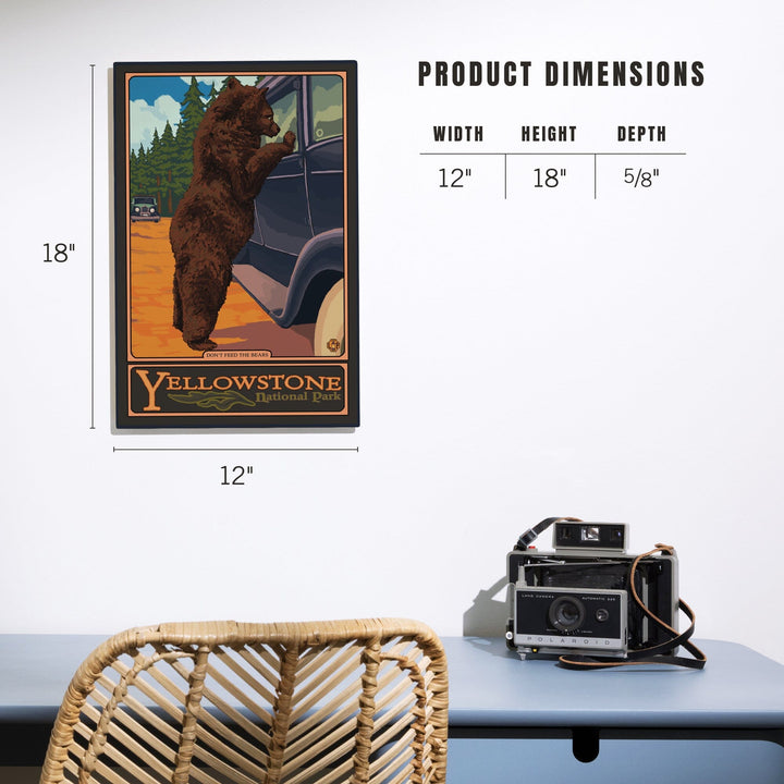 Yellowstone National Park, Wyoming, Don't Feed The Bears, Lantern Press Artwork, Wood Signs and Postcards Wood Lantern Press