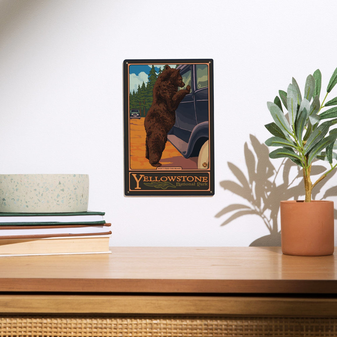 Yellowstone National Park, Wyoming, Don't Feed The Bears, Lantern Press Artwork, Wood Signs and Postcards Wood Lantern Press