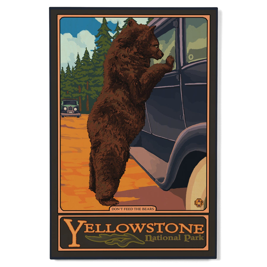 Yellowstone National Park, Wyoming, Don't Feed The Bears, Lantern Press Artwork, Wood Signs and Postcards Wood Lantern Press
