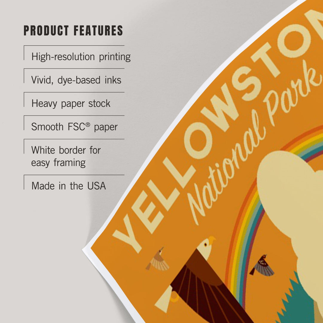 Yellowstone National Park, Wyoming, Geometric National Park Series, Art & Giclee Prints Art Lantern Press