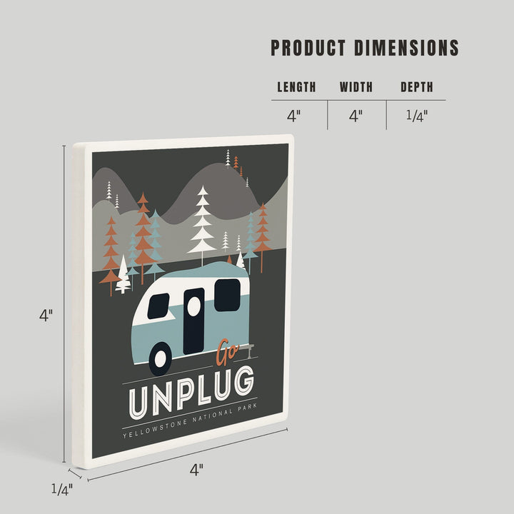 Yellowstone National Park, Wyoming, Go Unplug, Coasters Coasters Lantern Press