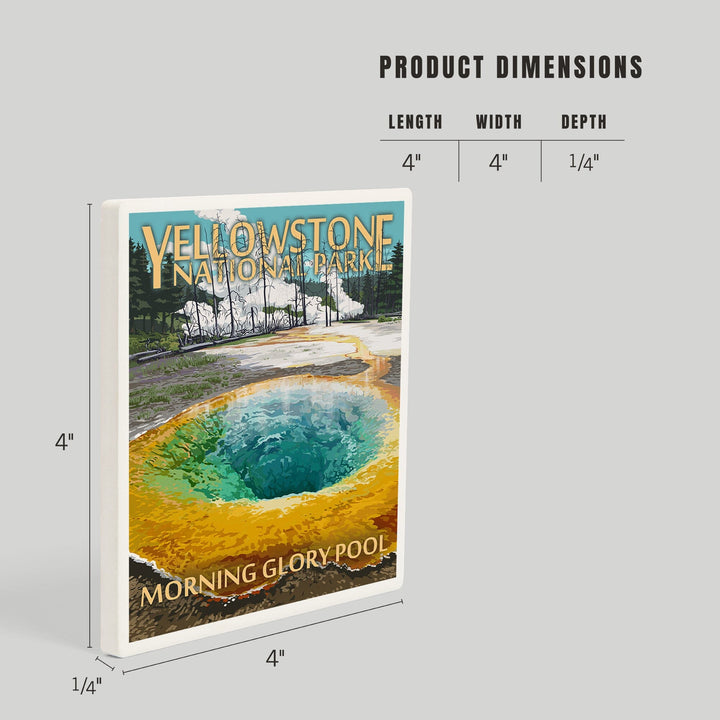Yellowstone National Park, Wyoming, Morning Glory Pool, Coasters Coasters Lantern Press