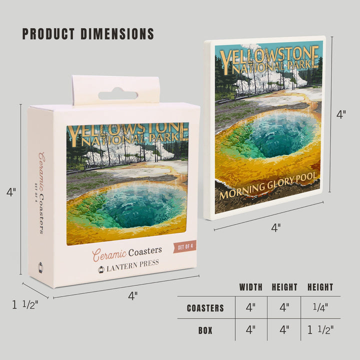 Yellowstone National Park, Wyoming, Morning Glory Pool, Coasters Coasters Lantern Press