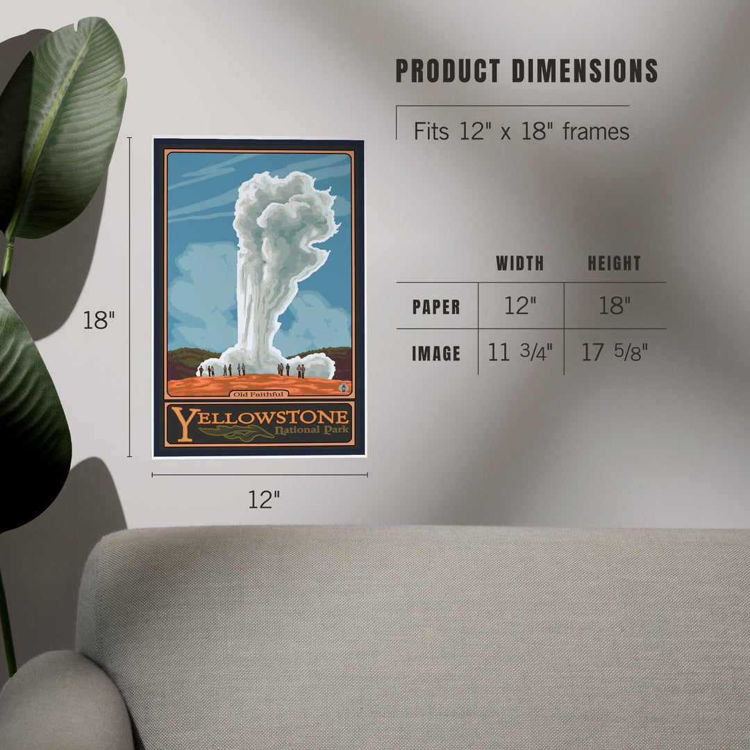 Yellowstone National Park, Wyoming, Old Faithful Geyser, Art & Giclee Prints Art Lantern Press