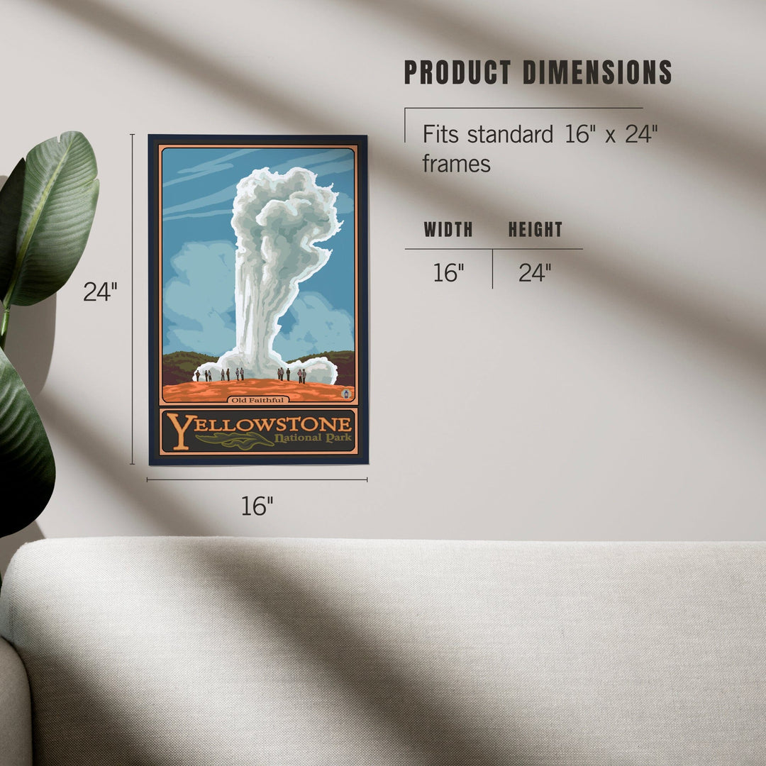 Yellowstone National Park, Wyoming, Old Faithful Geyser, Art & Giclee Prints Art Lantern Press