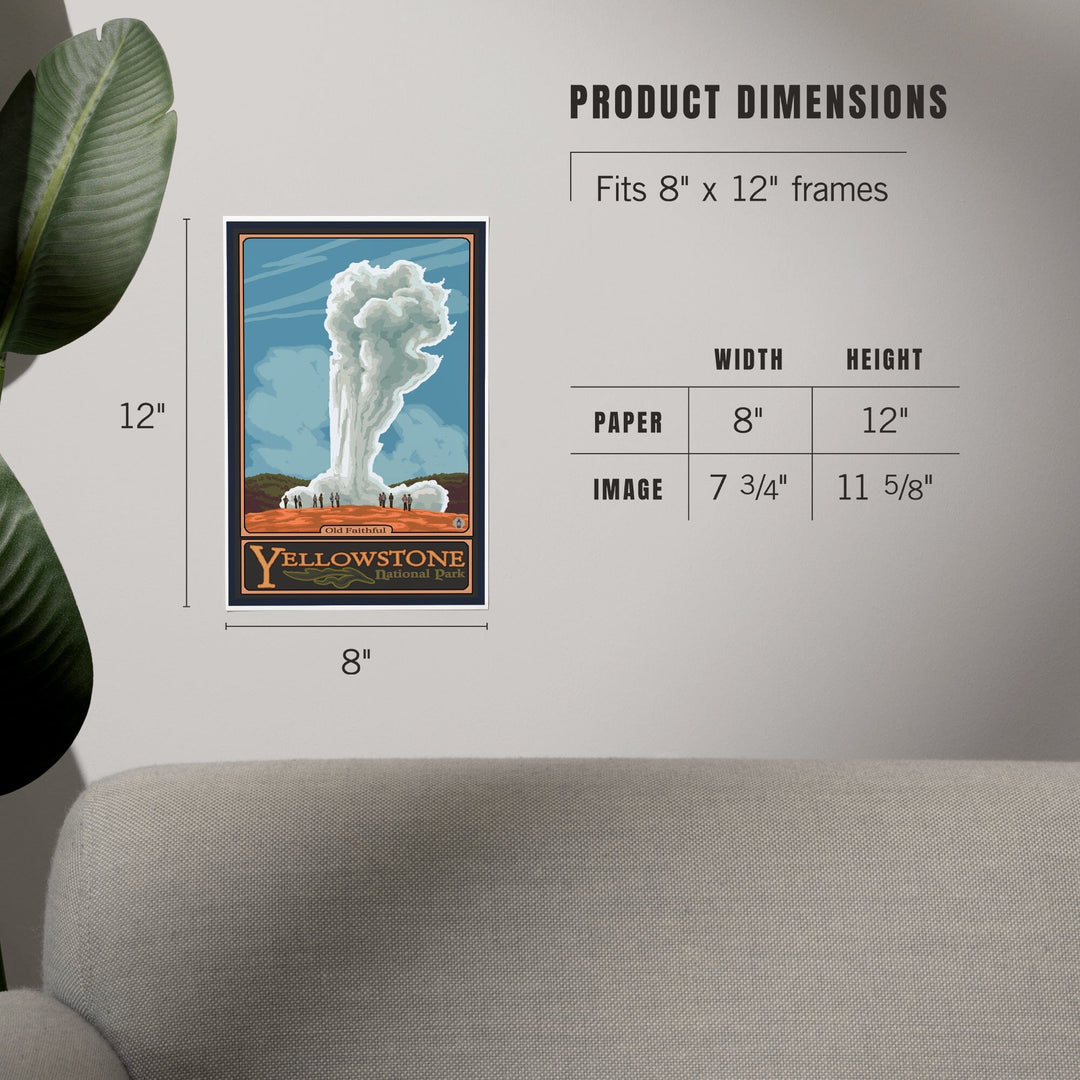 Yellowstone National Park, Wyoming, Old Faithful Geyser, Art & Giclee Prints Art Lantern Press