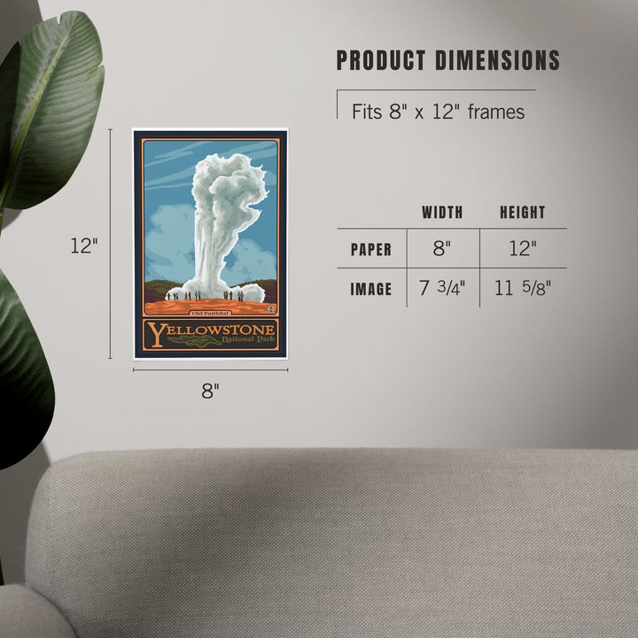 Yellowstone National Park, Wyoming, Old Faithful Geyser, Art & Giclee Prints Art Lantern Press