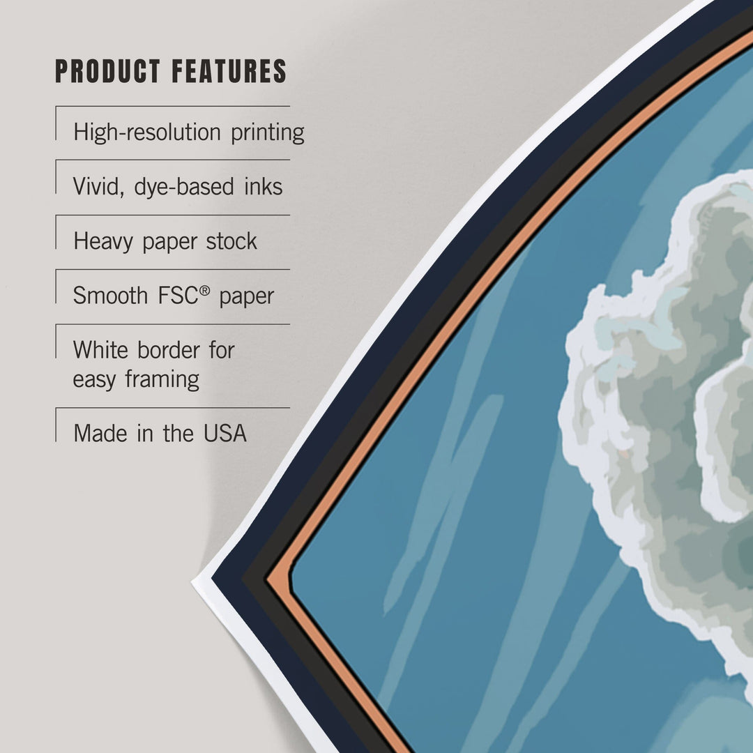 Yellowstone National Park, Wyoming, Old Faithful Geyser, Art & Giclee Prints Art Lantern Press