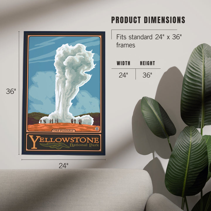 Yellowstone National Park, Wyoming, Old Faithful Geyser, Art & Giclee Prints Art Lantern Press