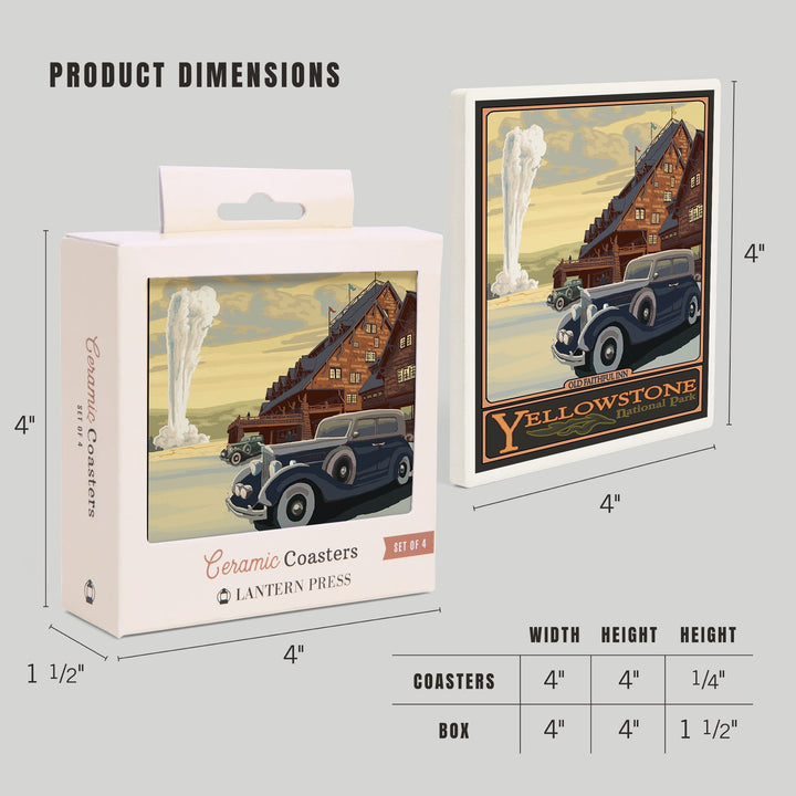 Yellowstone National Park, Wyoming, Old Faithful Inn, Coasters Coasters Lantern Press