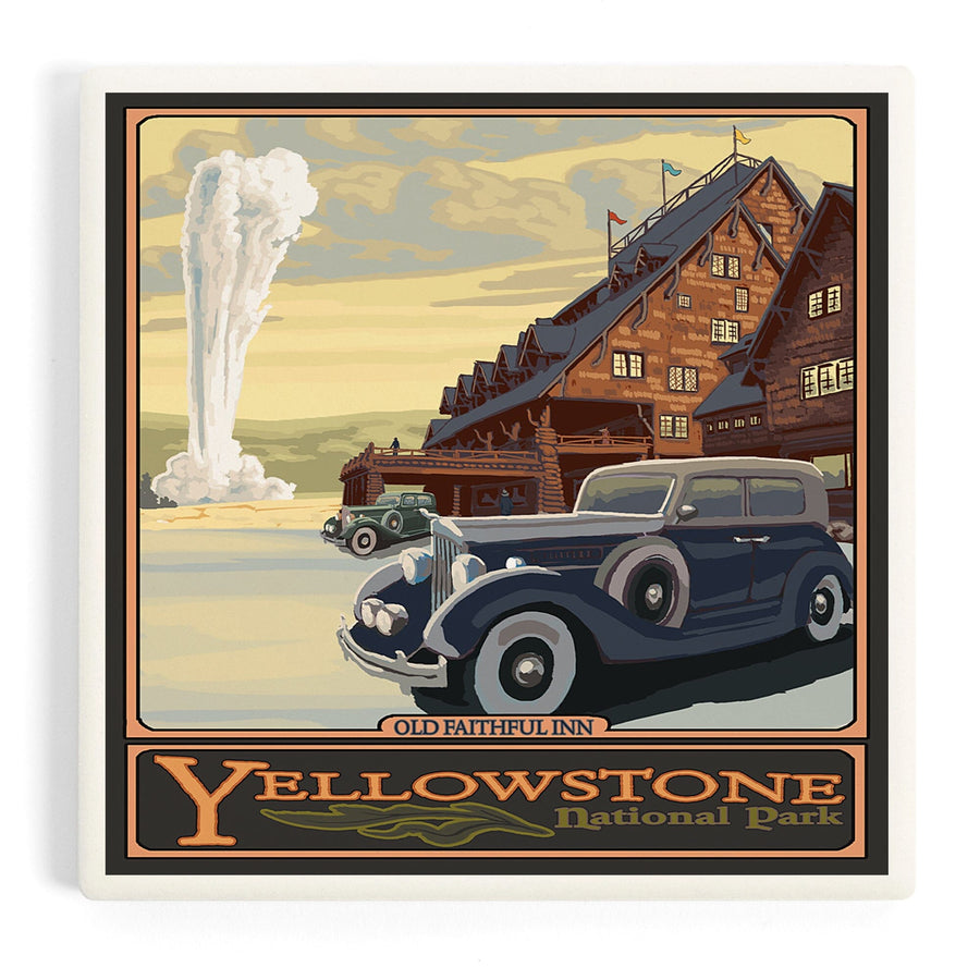 Yellowstone National Park, Wyoming, Old Faithful Inn, Coasters Coasters Lantern Press
