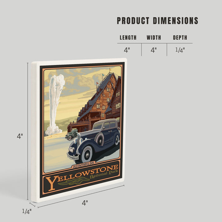 Yellowstone National Park, Wyoming, Old Faithful Inn, Coasters Coasters Lantern Press