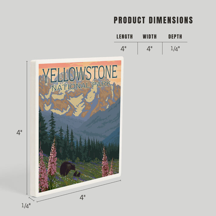 Yellowstone National Park, Wyoming, Spring Flowers, Coasters Coasters Lantern Press