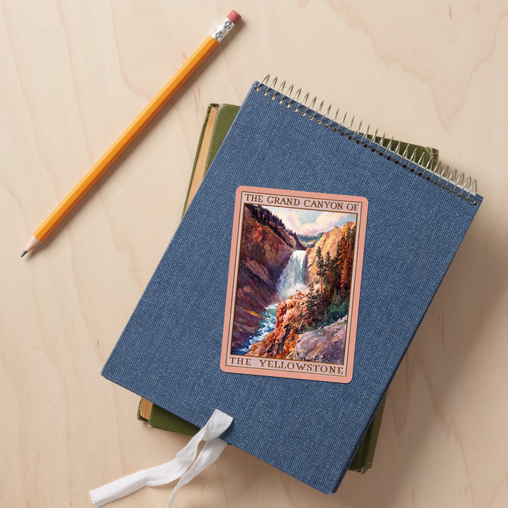 Yellowstone National Park, Wyoming, The Grand Canyon of Yellowstone, Contour, Lantern Press Artwork, Vinyl Sticker Sticker Lantern Press