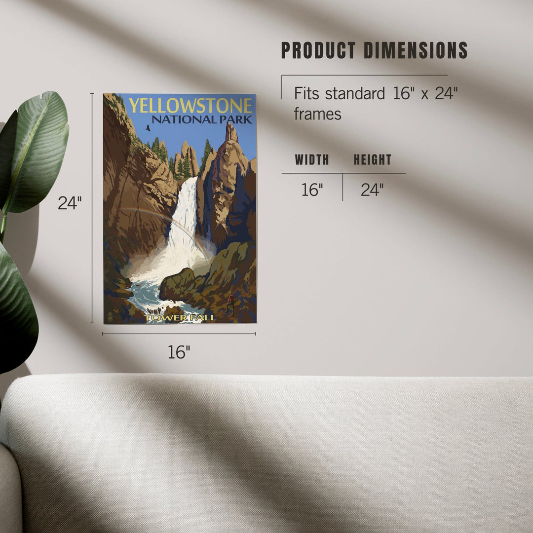 Yellowstone National Park, Wyoming, Tower Fall, Art & Giclee Prints Art Lantern Press