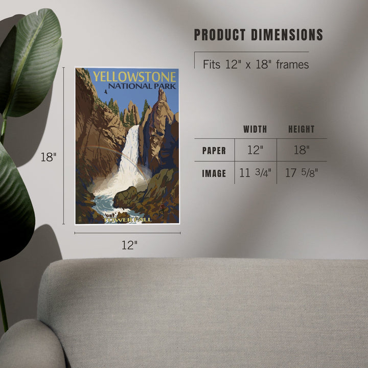 Yellowstone National Park, Wyoming, Tower Fall, Art & Giclee Prints Art Lantern Press