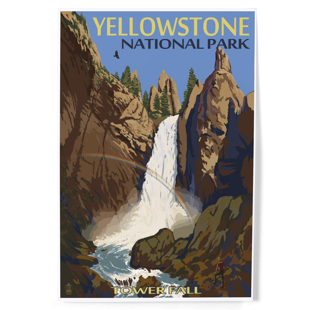 Yellowstone National Park, Wyoming, Tower Fall, Art & Giclee Prints Art Lantern Press 8 x 12 Art Print
