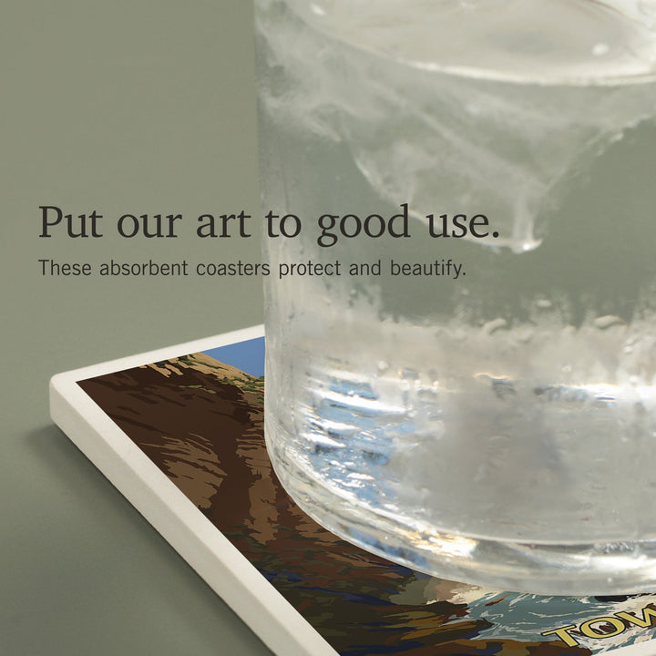 Yellowstone National Park, Wyoming, Tower Fall, Coasters Coasters Lantern Press