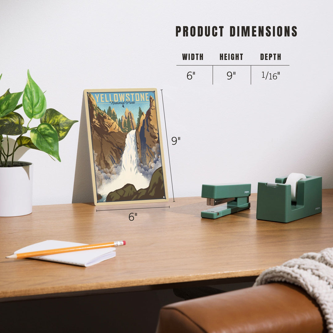 Yellowstone National Park, Wyoming, Tower Falls, Lithograph National Park Series, Metal Signs Metal Lantern Press