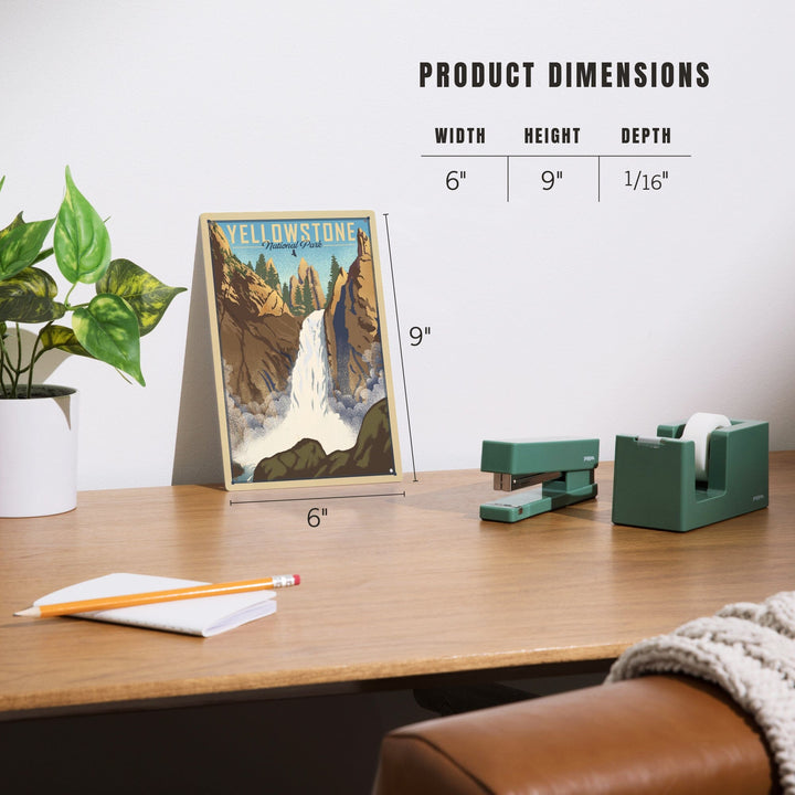 Yellowstone National Park, Wyoming, Tower Falls, Lithograph National Park Series, Metal Signs Metal Lantern Press