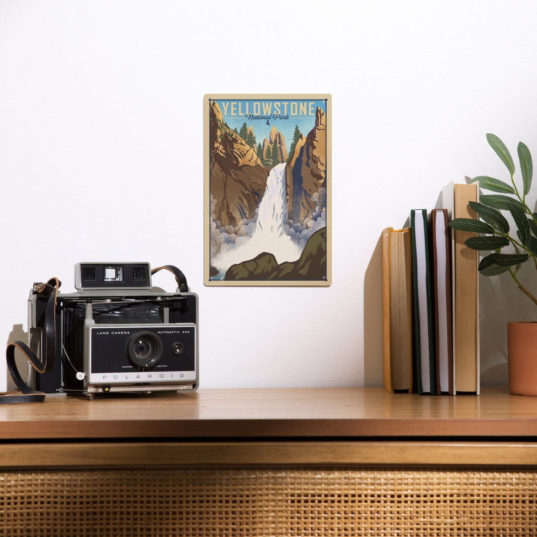 Yellowstone National Park, Wyoming, Tower Falls, Lithograph National Park Series, Metal Signs Metal Lantern Press