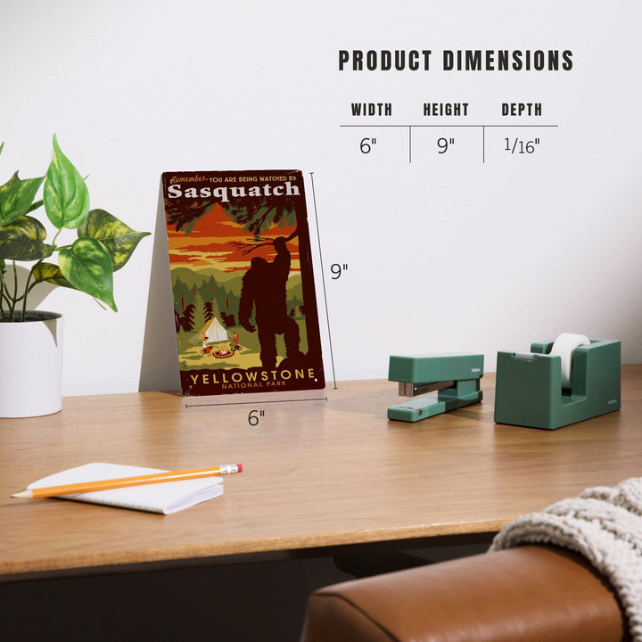 Yellowstone National Park, You Are Being Watched By Sasquatch, Metal Signs Metal Lantern Press