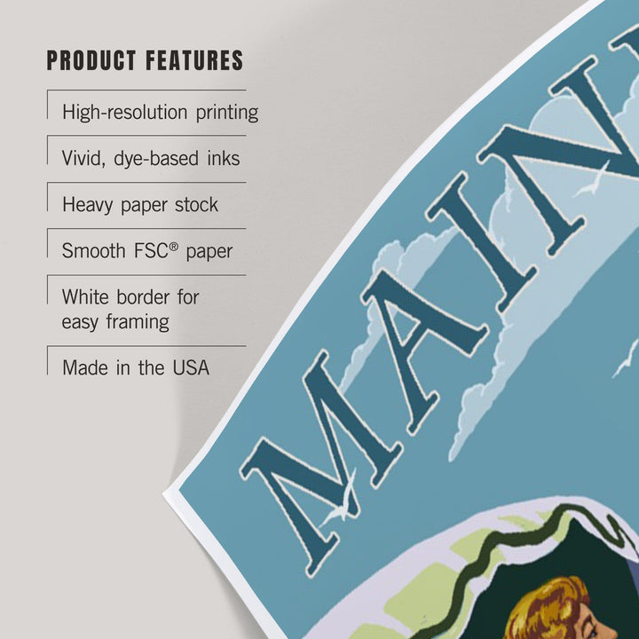 York Beach, Maine, Beach Scene, Art & Giclee Prints Art Lantern Press