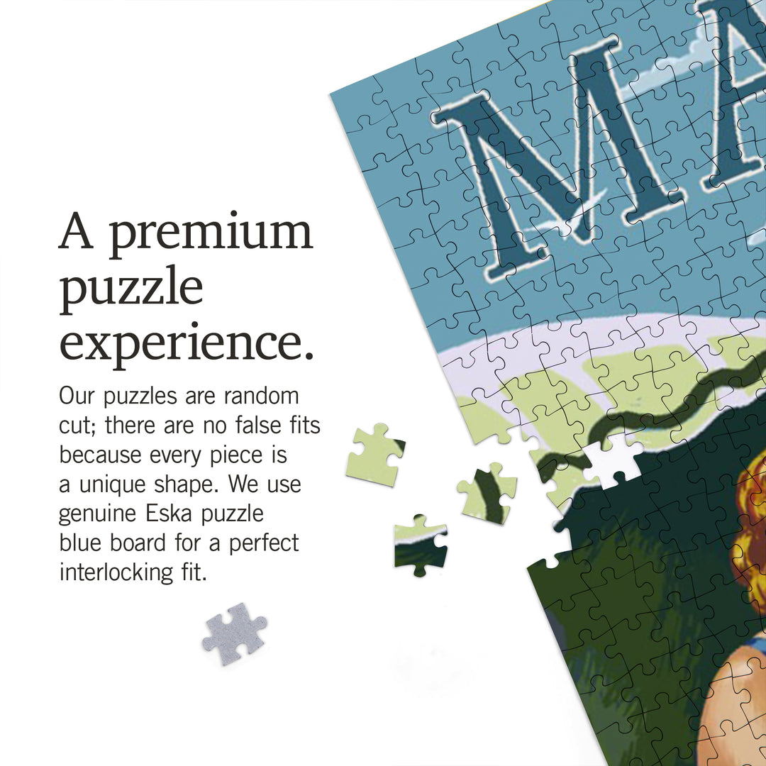 York Beach, Maine, Beach Scene, Jigsaw Puzzle Puzzle Lantern Press