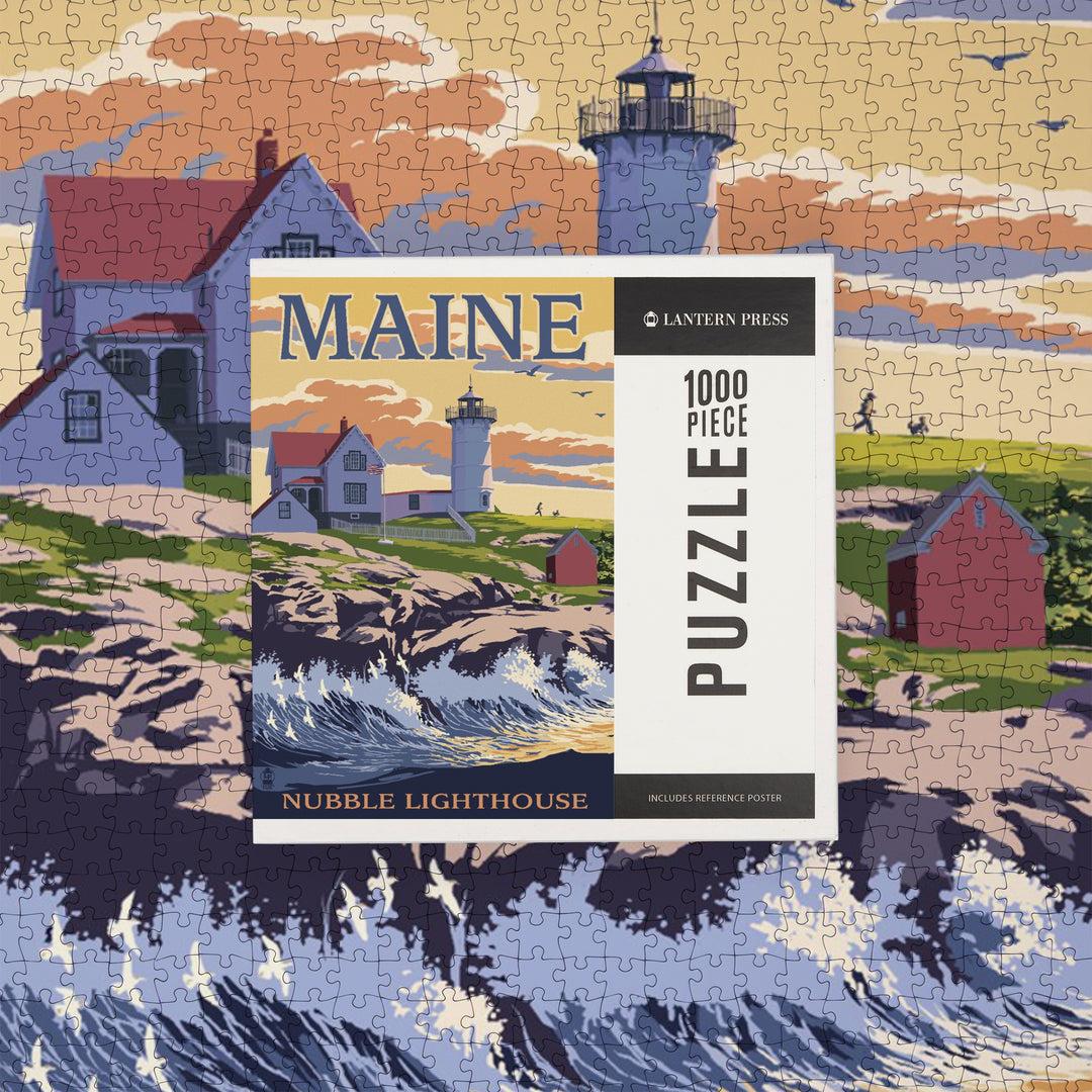 York, Maine, Nubble Lighthouse, Jigsaw Puzzle Puzzle Lantern Press