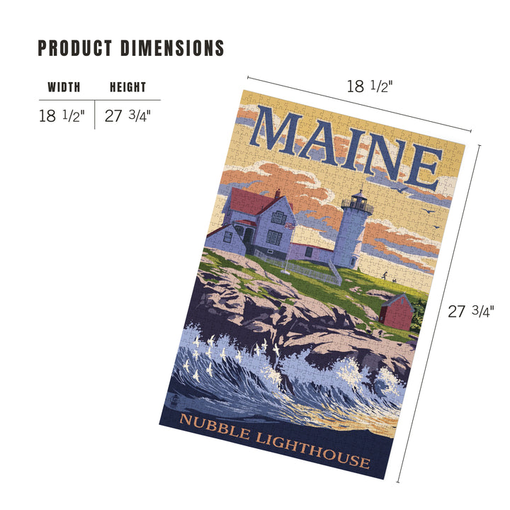 York, Maine, Nubble Lighthouse, Jigsaw Puzzle Puzzle Lantern Press