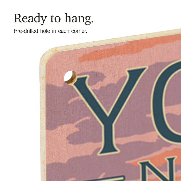 Yosemite National Park, California, Bear and Cubs with Flowers, Lantern Press Artwork, Wood Signs and Postcards Wood Lantern Press