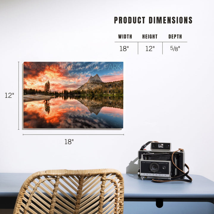 Yosemite National Park, California, Cathedral Lake, Lantern Press Photography, Wood Signs and Postcards Wood Lantern Press