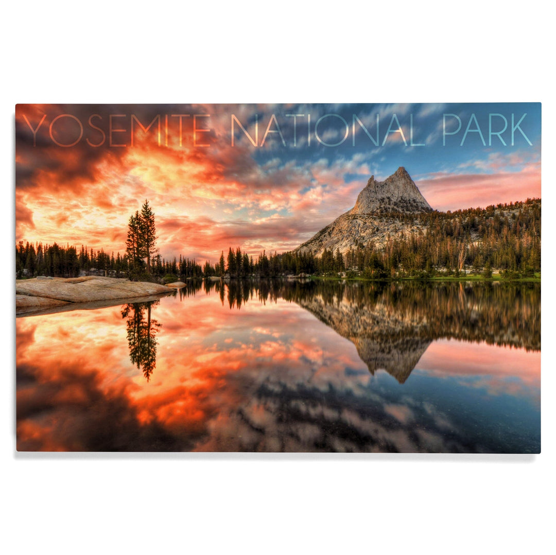 Yosemite National Park, California, Cathedral Lake, Lantern Press Photography, Wood Signs and Postcards Wood Lantern Press