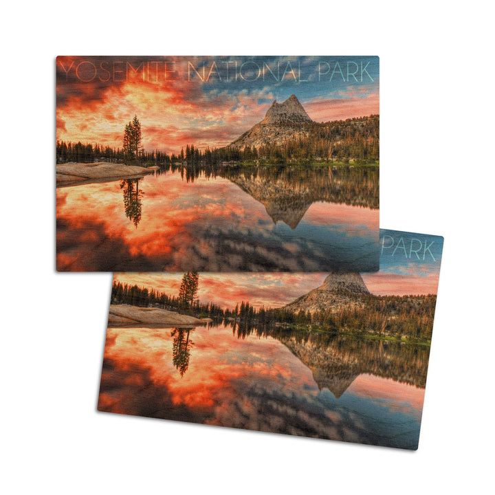 Yosemite National Park, California, Cathedral Lake, Lantern Press Photography, Wood Signs and Postcards Wood Lantern Press 4x6 Wood Postcard Set