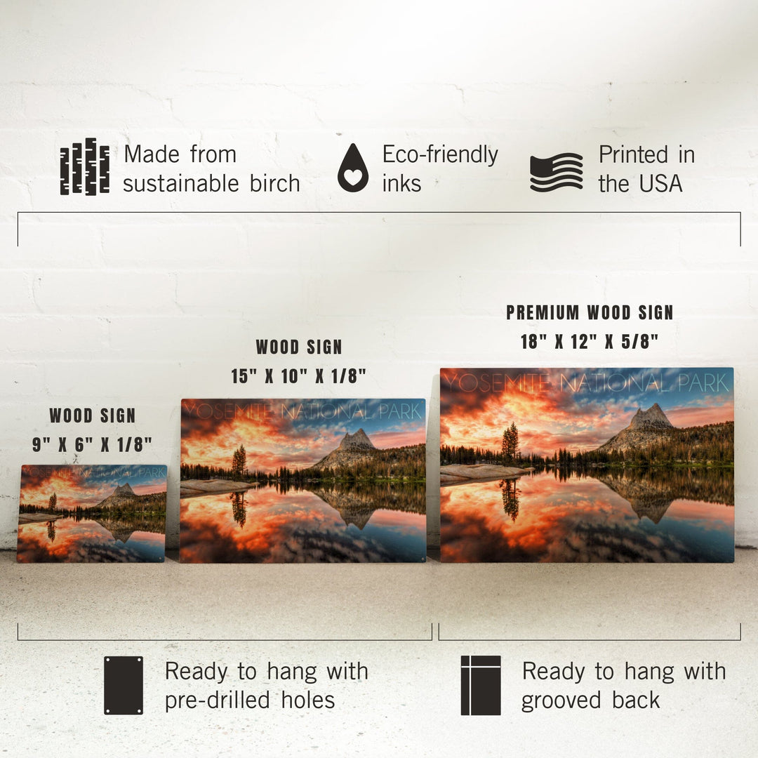 Yosemite National Park, California, Cathedral Lake, Lantern Press Photography, Wood Signs and Postcards Wood Lantern Press