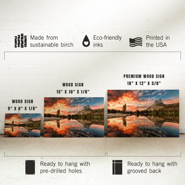 Yosemite National Park, California, Cathedral Lake, Lantern Press Photography, Wood Signs and Postcards Wood Lantern Press