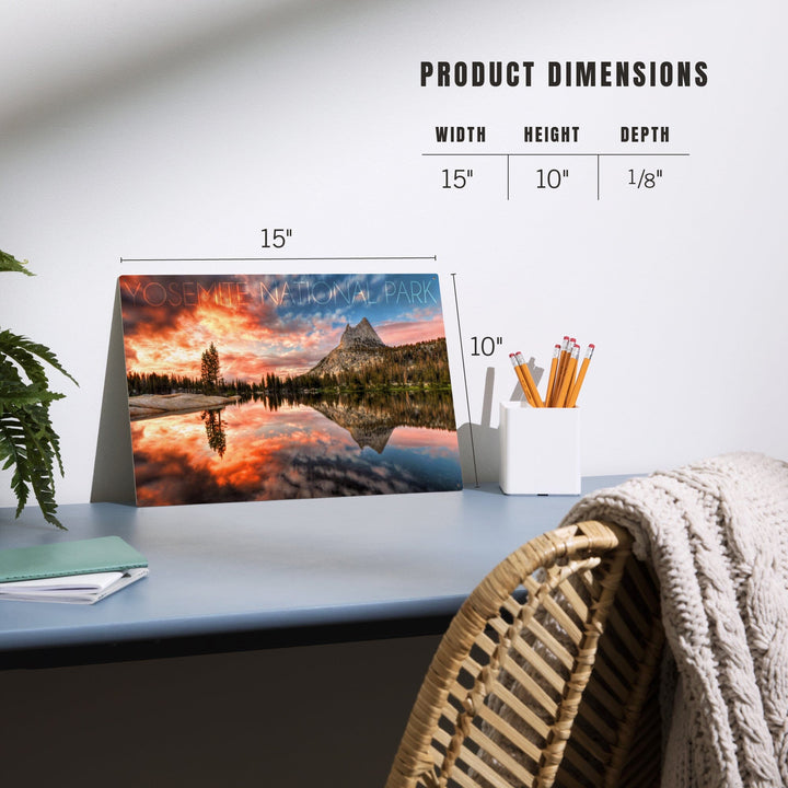 Yosemite National Park, California, Cathedral Lake, Lantern Press Photography, Wood Signs and Postcards Wood Lantern Press