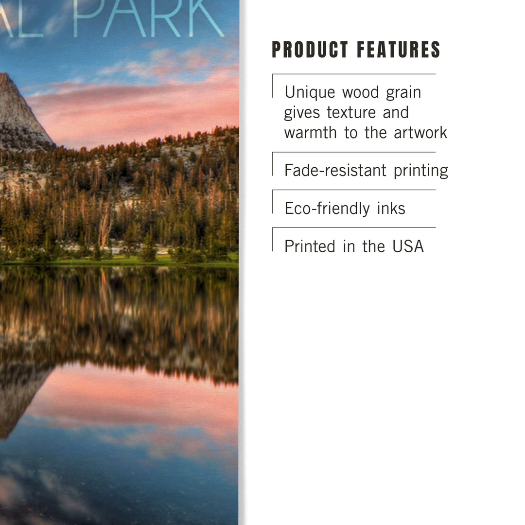 Yosemite National Park, California, Cathedral Lake, Lantern Press Photography, Wood Signs and Postcards Wood Lantern Press