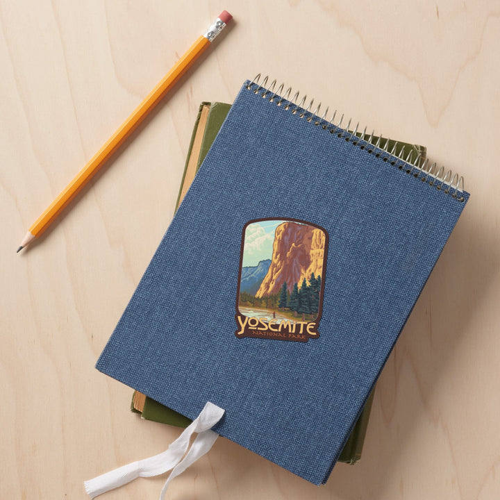 Yosemite National Park, California, El Capitan, Contour, Vinyl Sticker Sticker Lantern Press