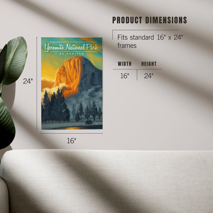Yosemite National Park, California, El Capitan, Oil Painting, Art & Giclee Prints Art Lantern Press