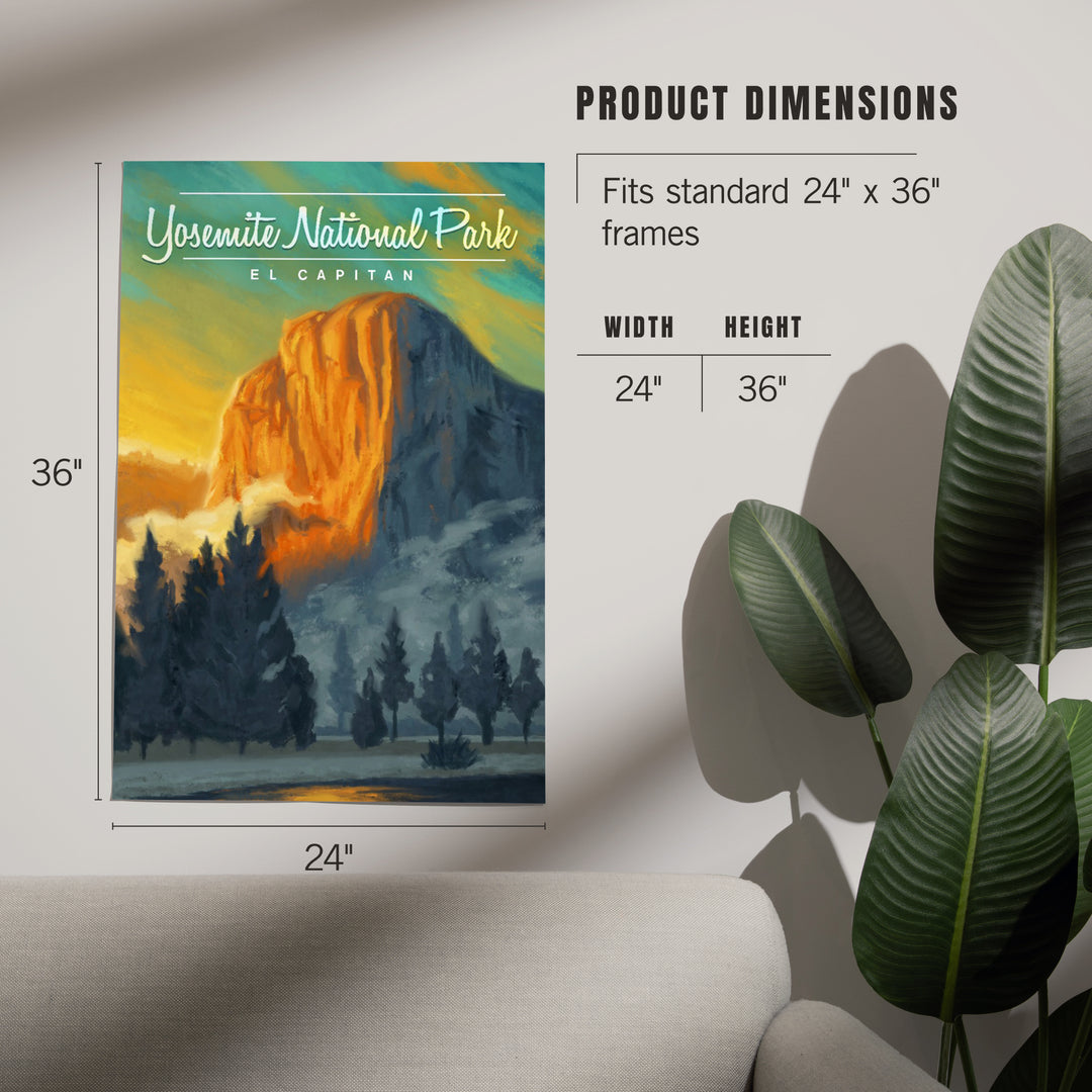 Yosemite National Park, California, El Capitan, Oil Painting, Art & Giclee Prints Art Lantern Press