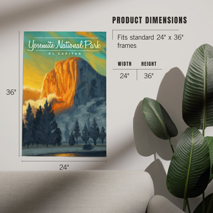 Yosemite National Park, California, El Capitan, Oil Painting, Art & Giclee Prints Art Lantern Press
