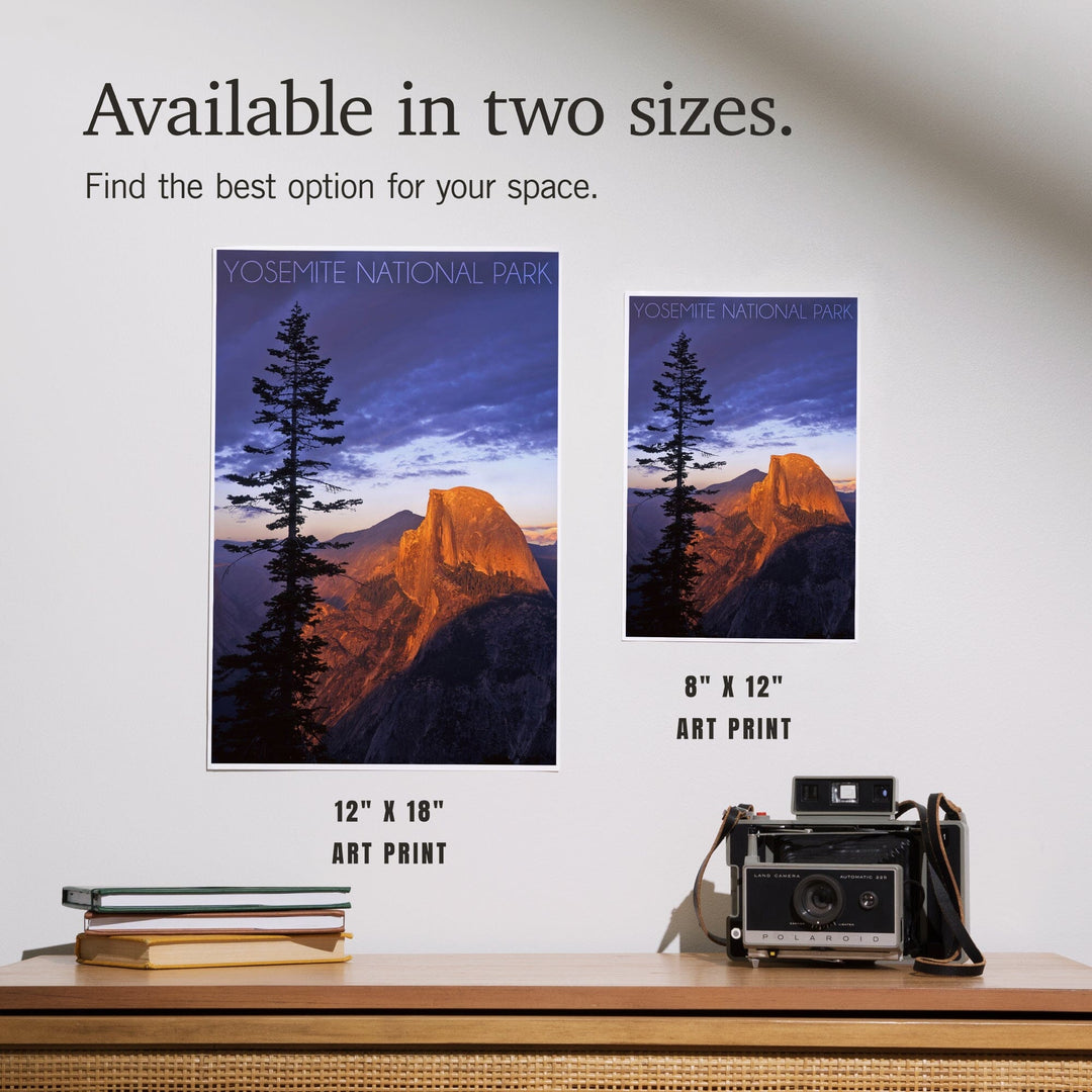 Yosemite National Park, California, Half Dome and Pine Tree, Art & Giclee Prints Art Lantern Press