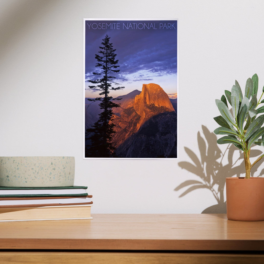 Yosemite National Park, California, Half Dome and Pine Tree, Art & Giclee Prints Art Lantern Press